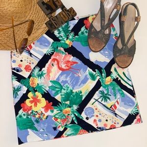 TALBOTS Kitschy Vacation Print A-Line Skirt